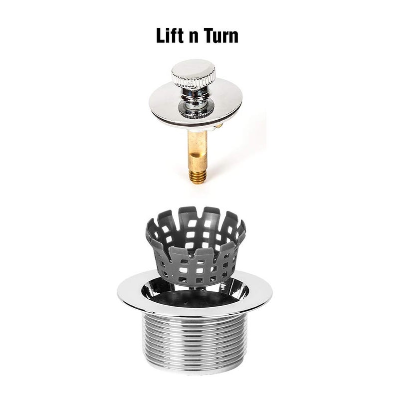 PermaFLOW PF WaterWorks Lift Turn (Twist Close) Bathtub/Bath Tub Drain Assembly with Gasket - Coarse Thread 11.5 Threads Per Inch - Free Hair Catcher/Strainer to Eliminate Clogs;Chrome; PF0945-CH-LT-C - Image 5
